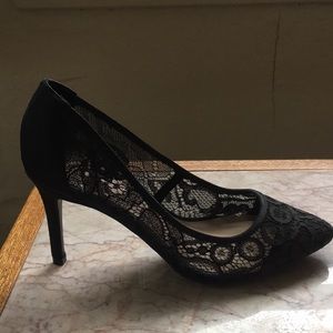 Kelly & Katie Black Lace Heels